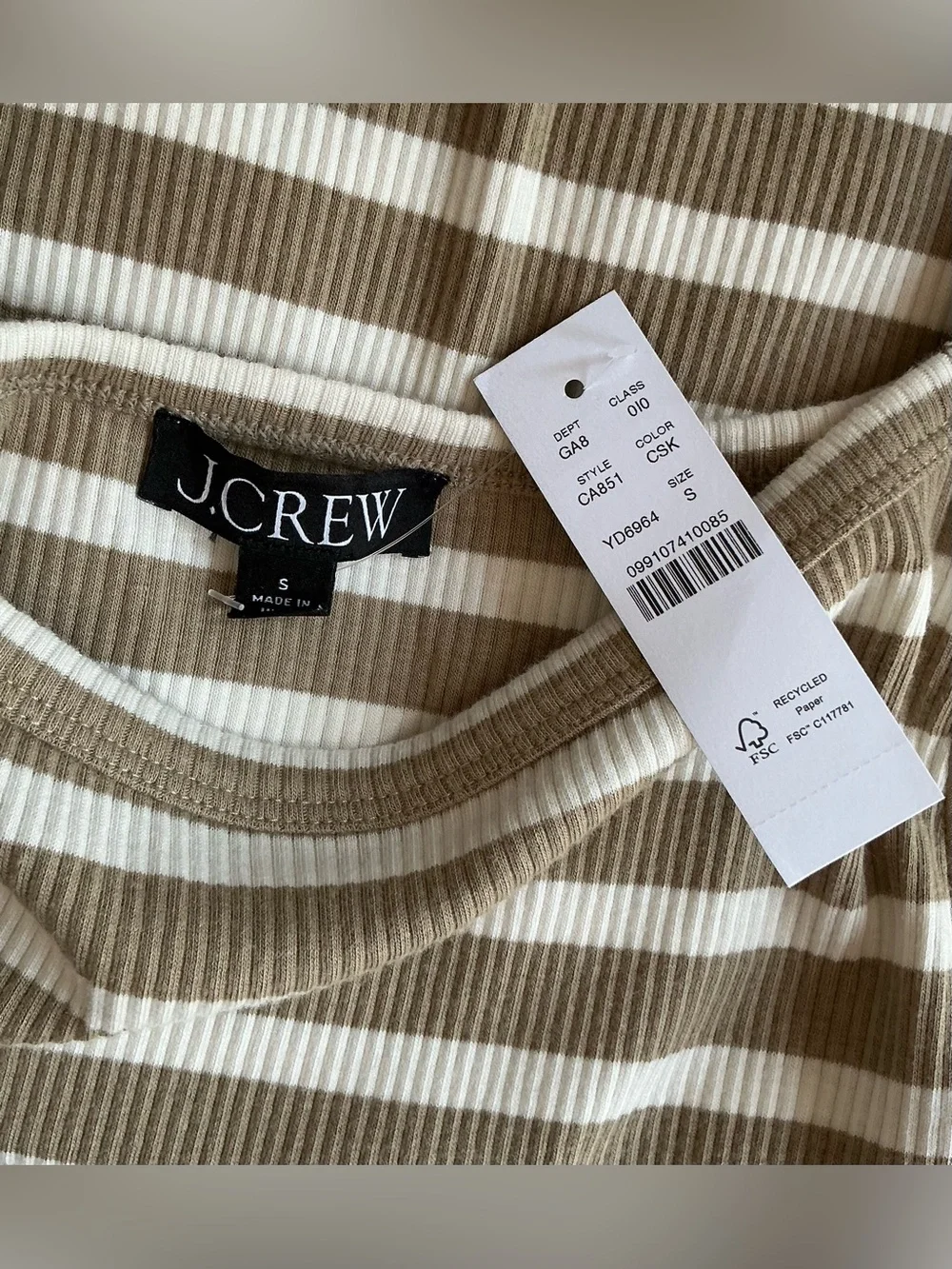🆕 J Crew | Striped Knit Top with Puff Sleeves